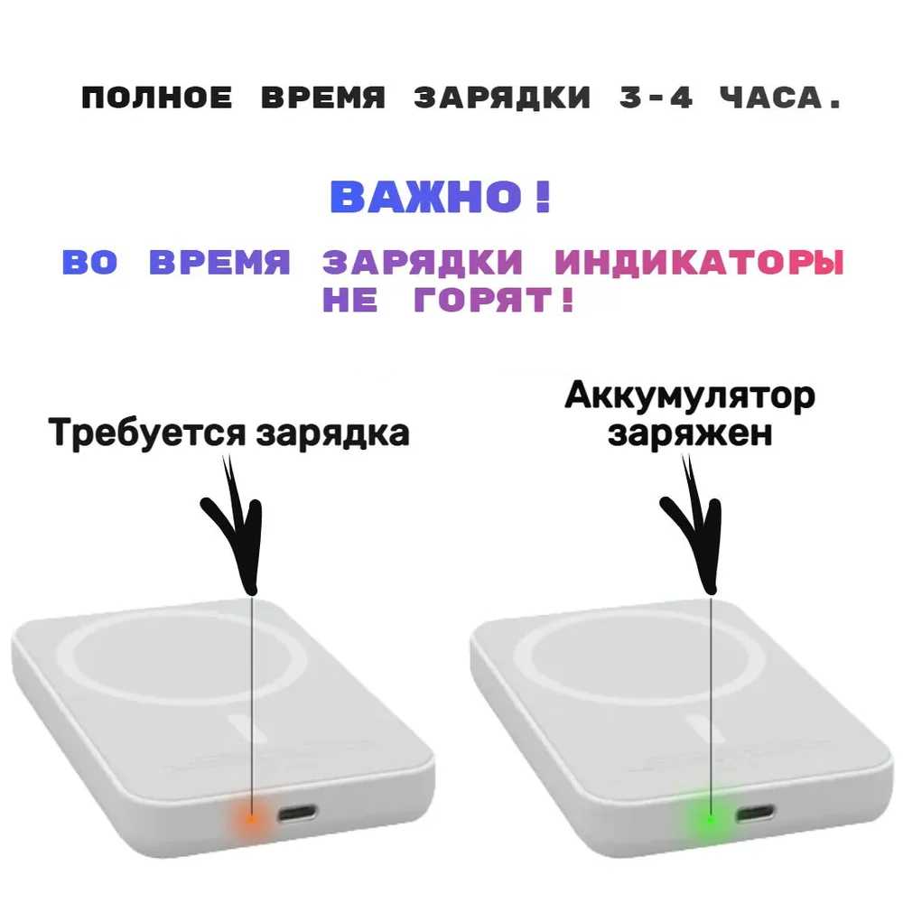 Магнитный аккумулятор магсейф MagSafe Battery Pack 5000 mAh фотография 6