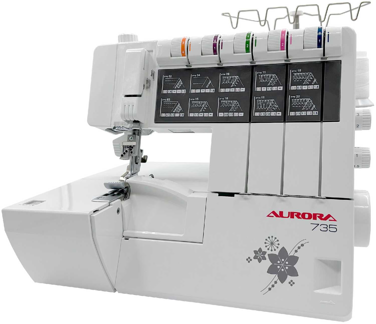 Коверлок Aurora 735 (2,3,4,5 ниточный) фотография 5