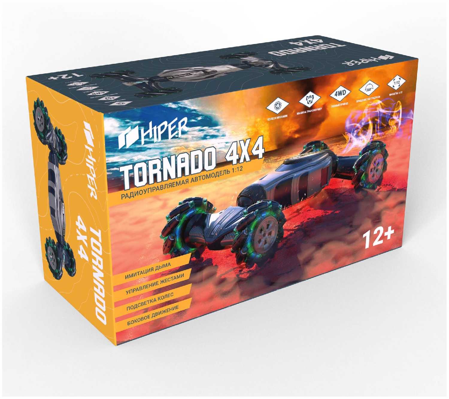 Гоночная машина HIPER Tornado 4x4, HCT-0007, 1:12, 40 см фотография 18