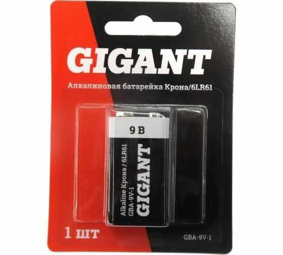 Батарейка Gigant Alkaline Крона/6LR61 (GBA-9V-1)