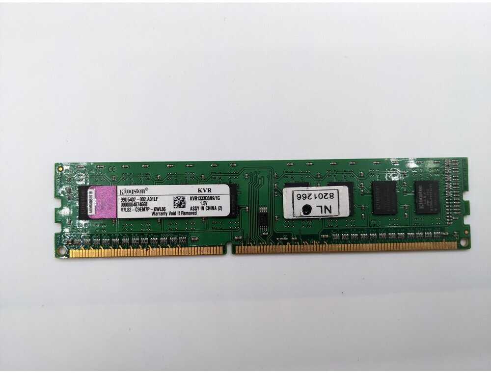 Оперативная память Kingston 1 ГБ DDR3 DIMM CL9 (KVR1333D3N9/1G) фотография 2