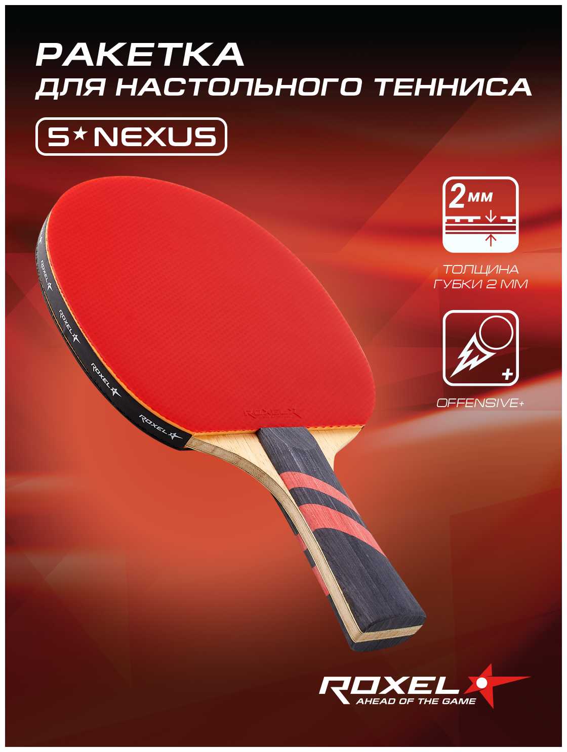 Ракетка для настольного тенниса Roxel 5* Nexus, коническая фотография 6