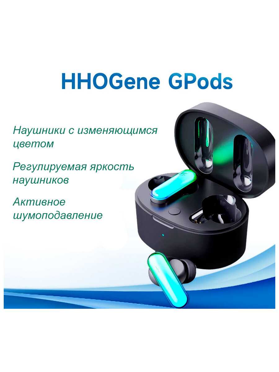 Наушники HHOGene Беспроводные наушники с настраиваемой LED панелью фотография 13